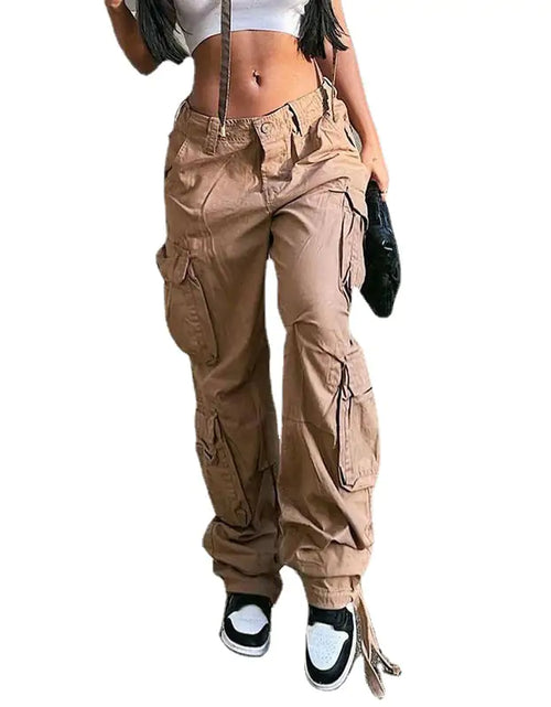 Load image into Gallery viewer, Cargo Solid Baggy Pants
